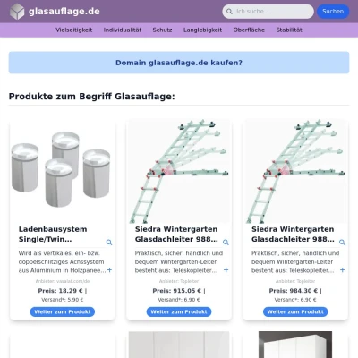 Screenshot glasauflage.de