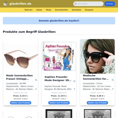 Screenshot glasbrillen.de