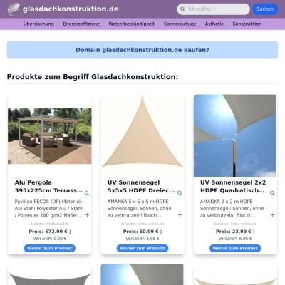 Screenshot glasdachkonstruktion.de