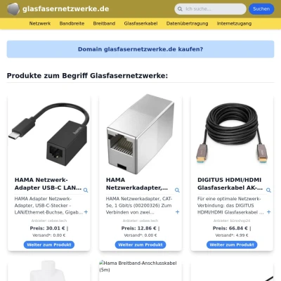 Screenshot glasfasernetzwerke.de