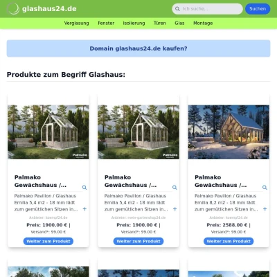 Screenshot glashaus24.de