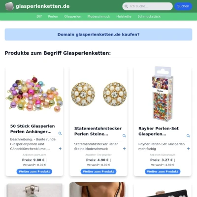 Screenshot glasperlenketten.de