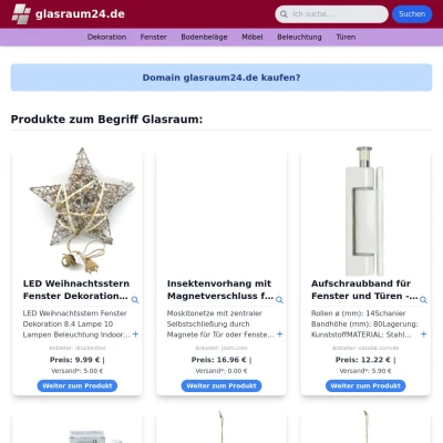 Screenshot glasraum24.de