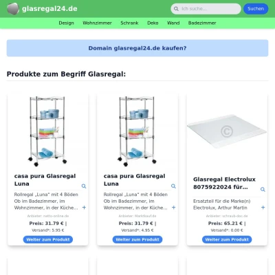 Screenshot glasregal24.de