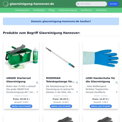 Screenshot glasreinigung-hannover.de