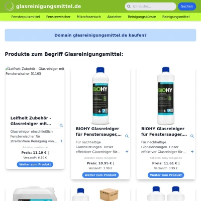 Screenshot glasreinigungsmittel.de