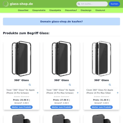 Screenshot glass-shop.de