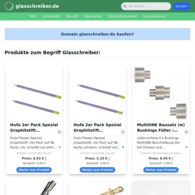 Screenshot glasschreiber.de