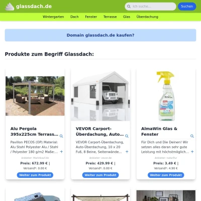 Screenshot glassdach.de