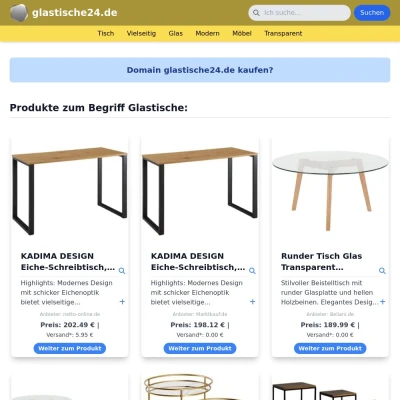 Screenshot glastische24.de