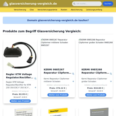 Screenshot glasversicherung-vergleich.de