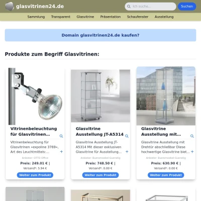 Screenshot glasvitrinen24.de