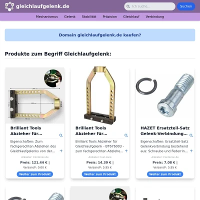Screenshot gleichlaufgelenk.de