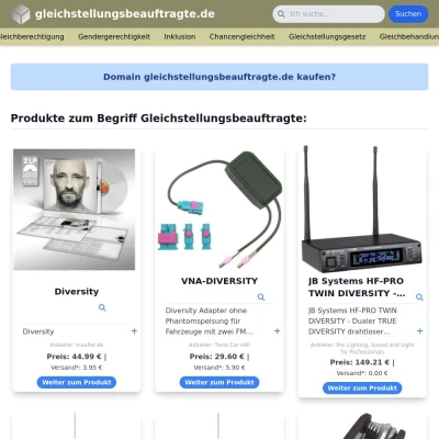 Screenshot gleichstellungsbeauftragte.de