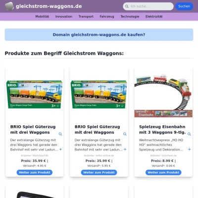 Screenshot gleichstrom-waggons.de