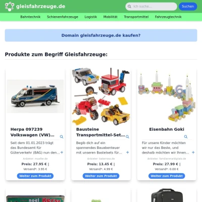 Screenshot gleisfahrzeuge.de