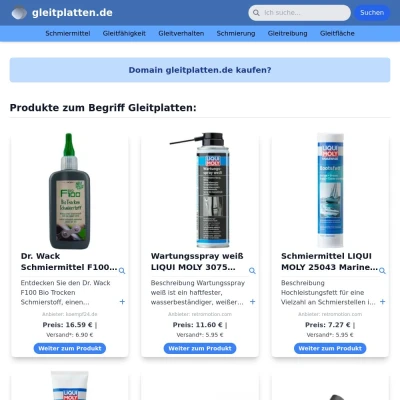 Screenshot gleitplatten.de