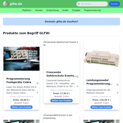 Screenshot glfw.de