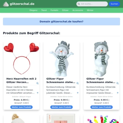 Screenshot glitzerschal.de