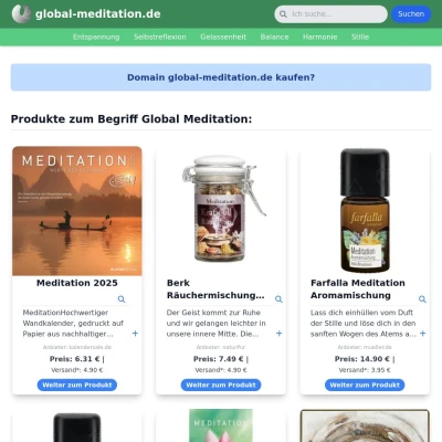 Screenshot global-meditation.de