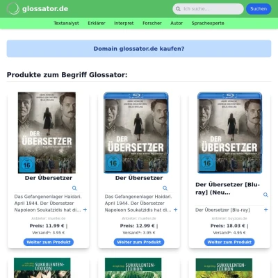 Screenshot glossator.de
