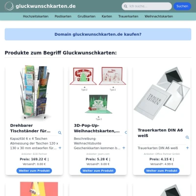 Screenshot gluckwunschkarten.de