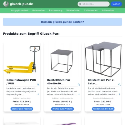 Screenshot glueck-pur.de
