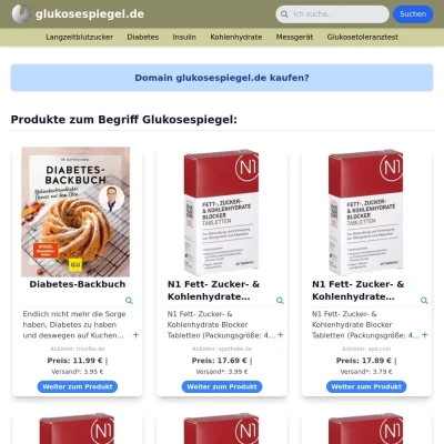 Screenshot glukosespiegel.de