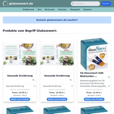 Screenshot glukosewert.de