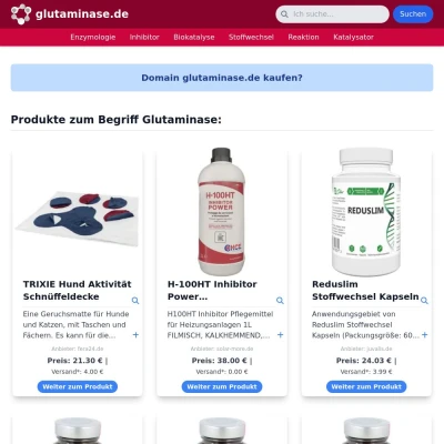 Screenshot glutaminase.de