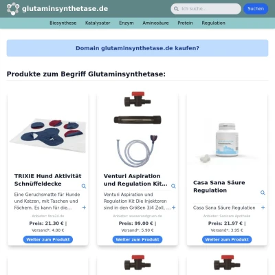 Screenshot glutaminsynthetase.de