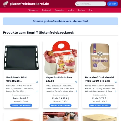 Screenshot glutenfreiebaeckerei.de