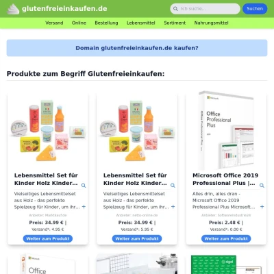 Screenshot glutenfreieinkaufen.de