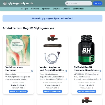 Screenshot glykogenolyse.de