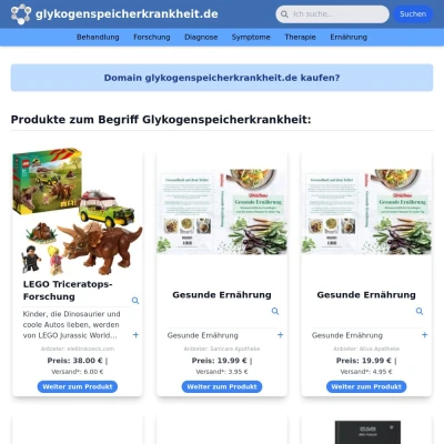 Screenshot glykogenspeicherkrankheit.de