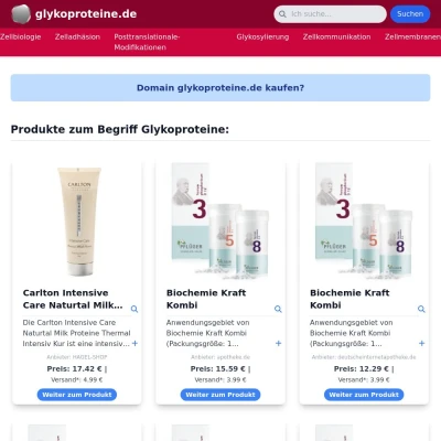 Screenshot glykoproteine.de