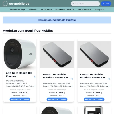 Screenshot go-mobile.de
