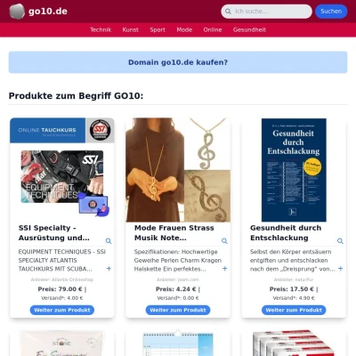 Screenshot go10.de
