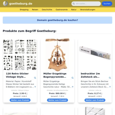 Screenshot goetheburg.de