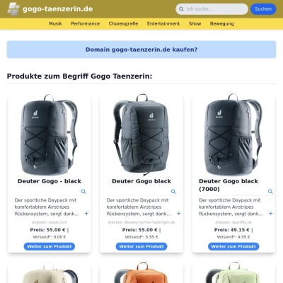 Screenshot gogo-taenzerin.de