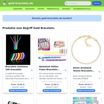 Screenshot gold-bracelets.de