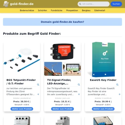 Screenshot gold-finder.de