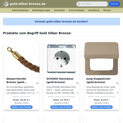 Screenshot gold-silber-bronze.de