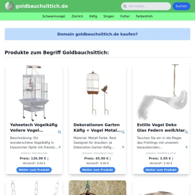 Screenshot goldbauchsittich.de