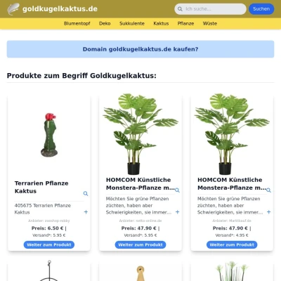 Screenshot goldkugelkaktus.de