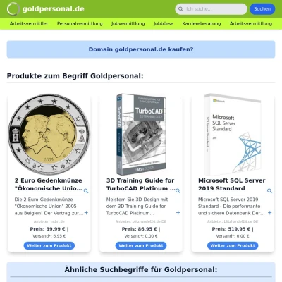 Screenshot goldpersonal.de