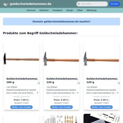 Screenshot goldschmiedehammer.de