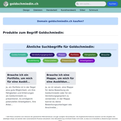 Screenshot goldschmiedin.ch