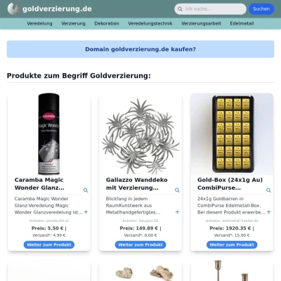 Screenshot goldverzierung.de