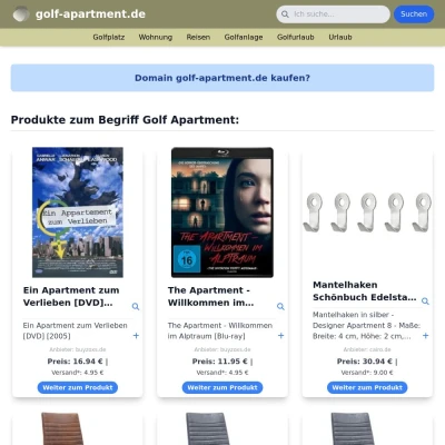 Screenshot golf-apartment.de